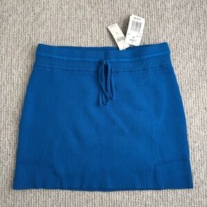 l*space Cobalt Blue Ribbed Drawstring Mini Skirt